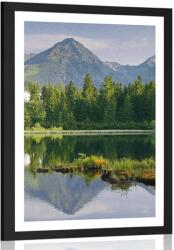 Dovido Poszter gyönyörű panoráma a hegyekre a tó mellett - 60x90 white