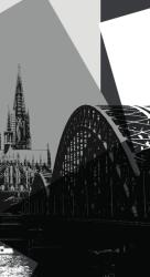 Dovido Tapéta Köln város fekete-fehér illusztrációja - 147x270