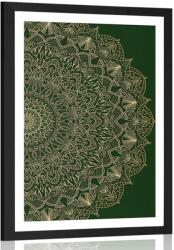 Dovido Poszter paszportuval részletesen dekoratív zöld mandala - 60x90 white