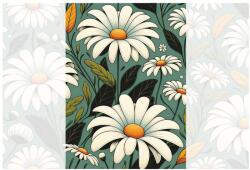 Dovido Öntapadó tapéta retro margaréták levelekkel - 196x270