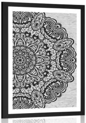 Dovido Poszter apszportuval virágos Mandala fekete fehérben - 30x45 white