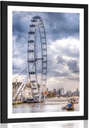 Dovido Poszter paszpartuval: egyedi London és a Temze folyó - 30x45 silver