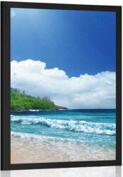 Dovido Poszter strand a Seychelle-szigeteken - 20x30 white
