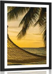 Dovido Poszter paszpartuval: Függőágy a strandon. - 30x45 white