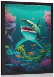 Dovido Poszter szürreális cápa - 20x30 black