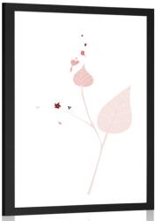 Dovido Poszter paszportuval levelek egyszerű kivitelben - 20x30 black