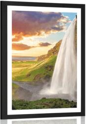 Dovido Poszter paszportuval fenséges vízesés Izlandon - 40x60 no frame