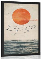 Dovido Poszter japandi hold a tenger felett. - 20x30 no frame