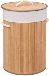 5five Simple Smart Cos de rufe rotund 5Five Bambou cu capac, din bambus, 48L, natur, 35x50 cm (JJ-174780)