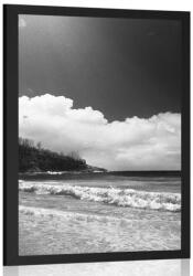Dovido Poszter gyönyörű strand a Seychelle-szigeteken fekete-fehérben - 30x45 no frame