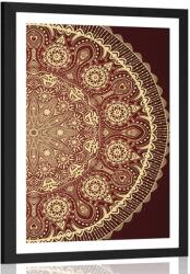 Dovido Poszter paszportuval díszes Mandala csipkével bordó színben - 40x60 black