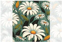 Dovido Tapéta retro margaréták levelekkel - 245x270