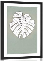 Dovido Poszter paszportuval monster virág levél zöld háttéren - 20x30 white