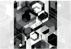 Dovido Tapéta geometria fekete fehérben - 245x270