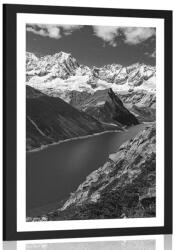 Dovido Poszter paszpartuval: fekete-fehér Patagonia Nemzeti Park Argentínában. - 30x45 silver