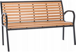 Sersimo Banca de gradina maro cu cadru metalic si PVC imitatie lemn, 125 cm (MEB-0865)