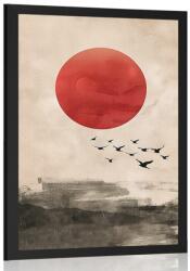 Dovido Poszter japandi piros hold varázsa. - 30x45 no frame