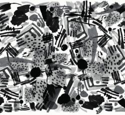 Dovido Tapéta fekete fehér pop art absztrakció - 294x270