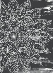 Dovido Tapéta Mandala struktúra fekete fehérben - 196x270