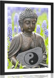Dovido Poszter paszportuval jin és jang jel Buddha kezében - 20x30 black