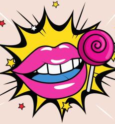Dovido Tapéta édes pop art nyalóka pop art - 245x270