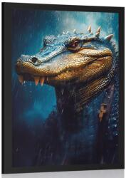 Dovido Poszter kék-arany krokodil. - 30x45 white