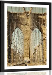 Dovido Poszter paszpartuval, Manhattan híd New Yorkban. - 30x45 black
