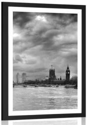 Dovido Poszter paszportuval egyedi London fekete fehérben - 40x60 silver