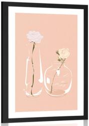 Dovido Poszter paszportuval minimalista virágok vázában - 60x90 silver