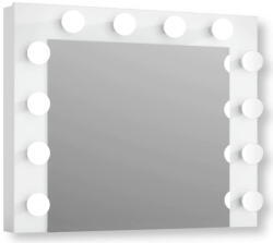 Sersimo Oglinda de machiaj cu 12 becuri LED, lumina neutra, 80x65 cm, alba (M1-STELAZ_LUSTRA_12_LED_BIALY_1/1)