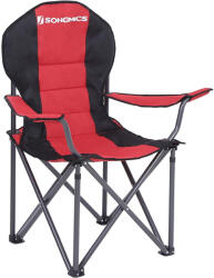 Songmics Scaun pliabil de camping SONGMICS cu sezut buretat, 250 kg, rosu (EZ-GCB06BK)