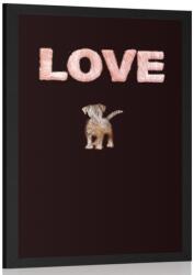 Dovido Poszter kutya Love felirattal fekete alapon - 60x90 black