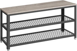 VASAGLE Raft pentru pantofi cu banca VASAGLE, 2 polite, 100x30x45 cm, gri (EZ-LBS078K01) Pantofar