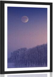 Dovido Poszter paszportuval telihold a falu felett - 40x60 black