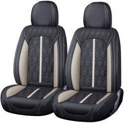 Carguard Huse scaune auto premium Carguard Deluxe 5 locuri, piele eco perforata negru-alb (HSA023)