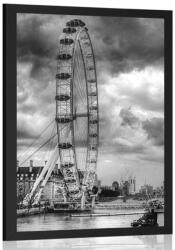 Dovido Poszter egyedülálló London és a Temze folyó fekete fehérben - 40x60 white