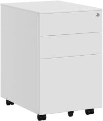 SONGMICS Dulap mobil pentru birou SONGMICS din otel, 3 sertare, alb (EZ-OFC60WT)