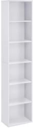 VASAGLE Biblioteca verticala VASAGLE alba, 6 rafturi reglabile, 40x24x178, 5 cm (EZ-LBC167T14) Biblioteca