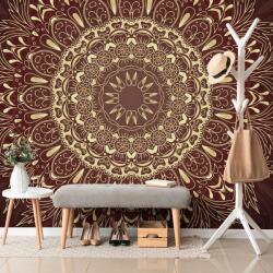 Dovido Öntapadó tapéta arany Mandala bordó háttéren - 392x264