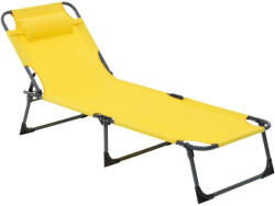 5five Simple Smart Sezlong pliabil de plaja 5Five, cadru metalic, texaline galben, 173 cm (JJ-202812)