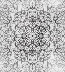 Dovido Tapéta etnikus Mandala fekete fehérben - 245x270