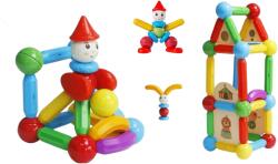 MAGPLAYER Set de constructie magnetic STICK cu 78 piese pentru modele 2D si 3D (MPO-78)