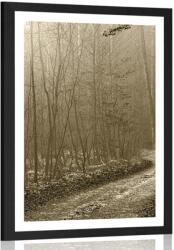 Dovido Poszter paszportuval út az erdőben szépia kivitelben - 20x30 black