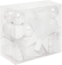 Fééric Lights & Christmas Set decoratiuni Craciun alb pentru brad, 44 piese, globuri si varf (JJ-694531BL)