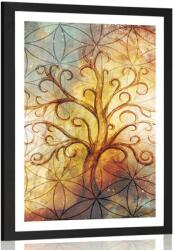 Dovido Poszter paszpartuval élet virága fával - 30x45 silver