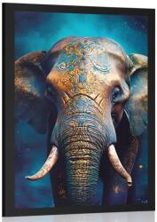 Dovido Poszter kék-arany elefánt - 40x60 black