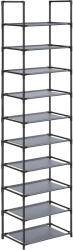 SONGMICS Pantofar îngust SONGMICS cu 10 niveluri, cadru metalic, 28x45x173 cm, gri (EZ-LSH010G01) Pantofar