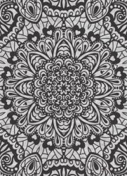 Dovido Öntapadó tapéta virígos Mandala fekete fehérben - 196x270
