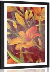 Dovido Poszter paszportuval naranscsárga liliom - 30x45 silver