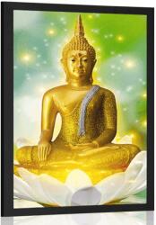 Dovido Poszter arany Buddha lótuszvirágon - 30x45 silver